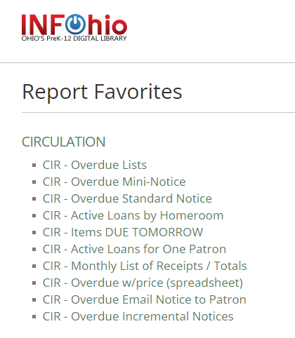 The School Librarian Toolkit: INFOhio’s Favorite Circulation Reports